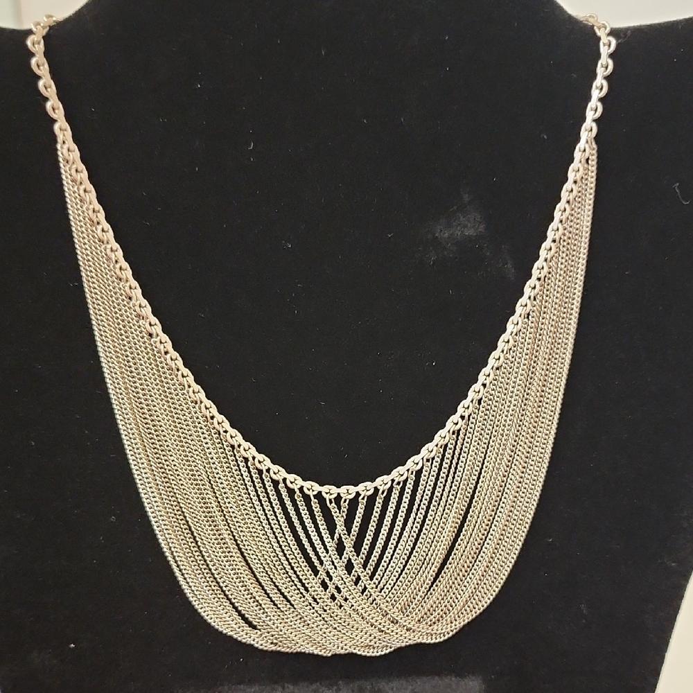Elegant Sterling Silver Layered Chain Necklace